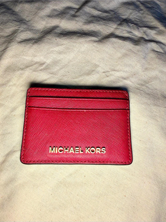 Michael Kors Accessories - Michael Kors Jet Set Saffiano Leather Card Case Red